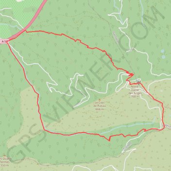 Itinéraire Notre dame des anges, distance, dénivelé, altitude, carte, profil, trace GPS