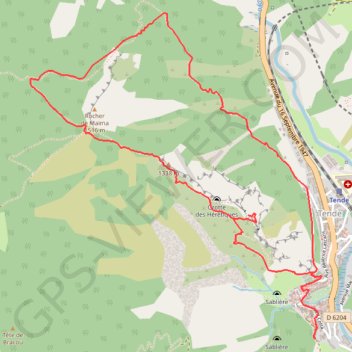 Itinéraire Tende - Tour du rocher de Maïma, distance, dénivelé, altitude, carte, profil, trace GPS
