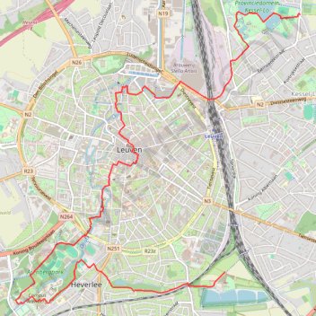 Itinéraire GR128VariantLeuven, distance, dénivelé, altitude, carte, profil, trace GPS