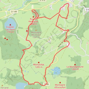 Itinéraire 63-383, distance, dénivelé, altitude, carte, profil, trace GPS