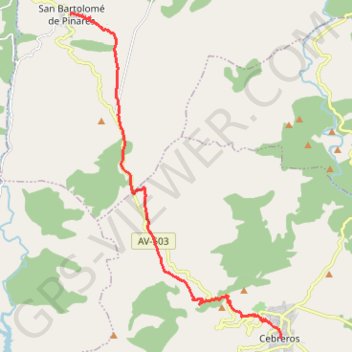 Itinéraire SE21-Cebreros-SanBartolomeDP, distance, dénivelé, altitude, carte, profil, trace GPS