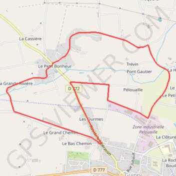 Itinéraire circuit guipry, distance, dénivelé, altitude, carte, profil, trace GPS