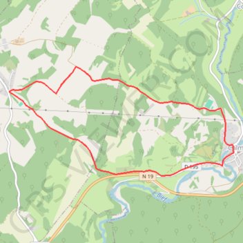 Itinéraire Montcey-Calmoutier, distance, dénivelé, altitude, carte, profil, trace GPS