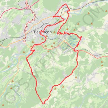 Itinéraire Autour de Saône, distance, dénivelé, altitude, carte, profil, trace GPS