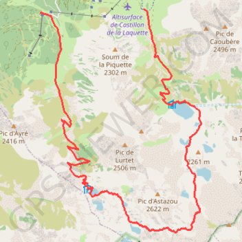 Itinéraire La Hourquette de Mounicot, distance, dénivelé, altitude, carte, profil, trace GPS