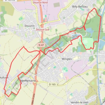 Itinéraire La Fontaine Bénie version Denis, distance, dénivelé, altitude, carte, profil, trace GPS