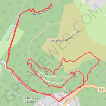 Itinéraire Piton des Songes (version courte), distance, dénivelé, altitude, carte, profil, trace GPS