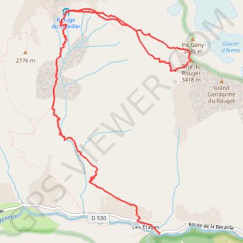 Itinéraire Tête du Rouget, distance, dénivelé, altitude, carte, profil, trace GPS