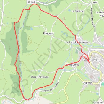 Itinéraire Les rives de la Charpassonne, distance, dénivelé, altitude, carte, profil, trace GPS
