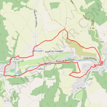 Itinéraire Les Caves de Saint Julien, distance, dénivelé, altitude, carte, profil, trace GPS