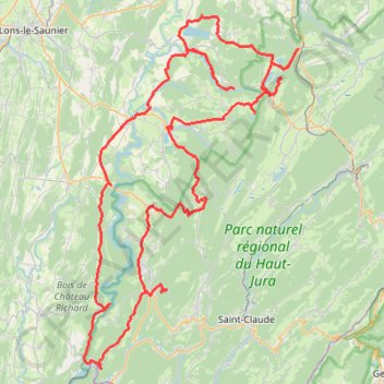 Itinéraire Route des lacs du Jura, distance, dénivelé, altitude, carte, profil, trace GPS