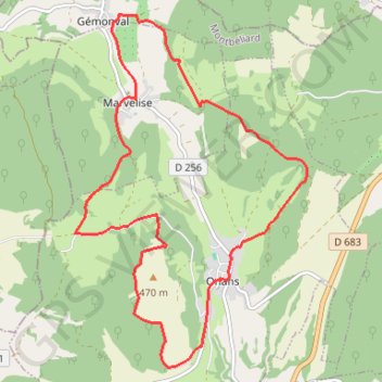 Itinéraire Des mirabelles au Roux, distance, dénivelé, altitude, carte, profil, trace GPS