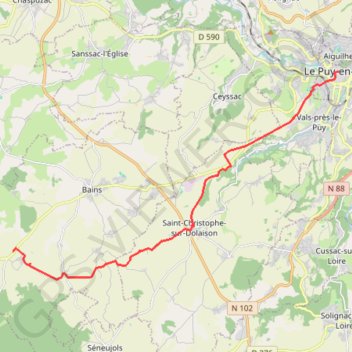Itinéraire LePuy - Monbonnet, distance, dénivelé, altitude, carte, profil, trace GPS