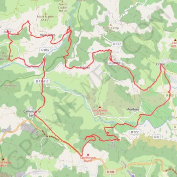 Itinéraire Cirque de Mallavieille - Octon, distance, dénivelé, altitude, carte, profil, trace GPS