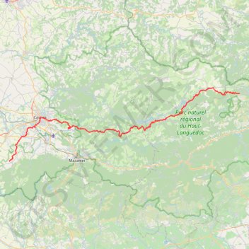 Itinéraire GR653 De Castanet-le-Haut (Hérault) à Dourgne (Tarn), distance, dénivelé, altitude, carte, profil, trace GPS