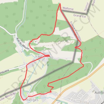 Itinéraire De Hierges à Vaucelles, distance, dénivelé, altitude, carte, profil, trace GPS