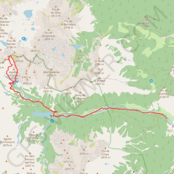 Itinéraire Tuc de Saboredo - Arête sud-est, distance, dénivelé, altitude, carte, profil, trace GPS