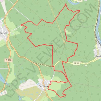 Itinéraire De Sécheval aux Dames de Meuse, distance, dénivelé, altitude, carte, profil, trace GPS
