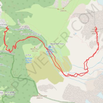 Itinéraire Pointe Inférieure de Tricot, distance, dénivelé, altitude, carte, profil, trace GPS