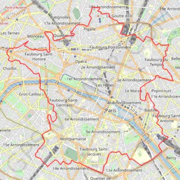 Itinéraire La France Parisienne 34 km, distance, dénivelé, altitude, carte, profil, trace GPS