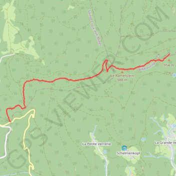 Itinéraire TAENNCHEL, distance, dénivelé, altitude, carte, profil, trace GPS