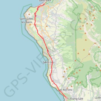 Itinéraire Saint-Leu - L Étang-Salé - Route des Tamarins, distance, dénivelé, altitude, carte, profil, trace GPS