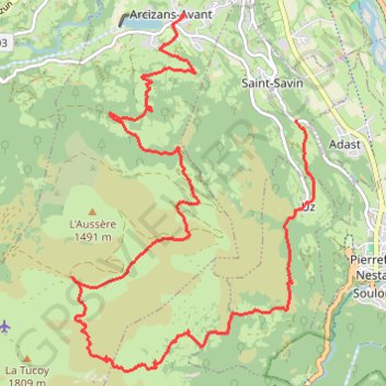 Itinéraire Saint Savin (chapelle Pietat) - turon de Béne - Arcizans Avant, distance, dénivelé, altitude, carte, profil, trace GPS