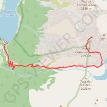 Itinéraire Punta Alta et Pic de Comalesbienes, distance, dénivelé, altitude, carte, profil, trace GPS