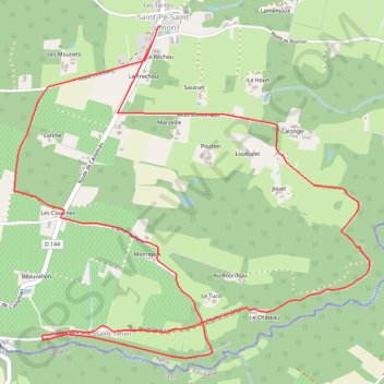 Itinéraire Saint-Pé-Saint-Simon, aux confins du Gers et des Landes - Pays d'Albret, distance, dénivelé, altitude, carte, profil, trace GPS
