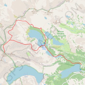 Itinéraire Pic de Néouvielle, distance, dénivelé, altitude, carte, profil, trace GPS