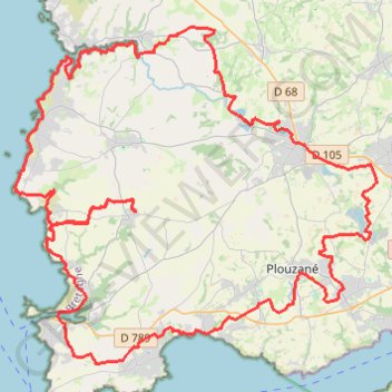 Itinéraire Autour de Ploumoguer, distance, dénivelé, altitude, carte, profil, trace GPS