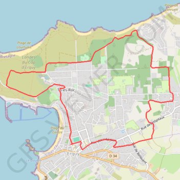 Itinéraire Les d'Erquy, distance, dénivelé, altitude, carte, profil, trace GPS