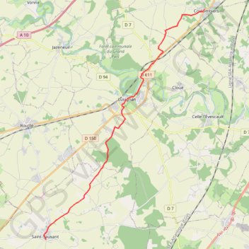 Itinéraire Chemin de Tours (de Coulombiers à Saint Sauvant), distance, dénivelé, altitude, carte, profil, trace GPS
