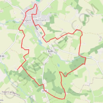 Itinéraire Nogent-le-Bernard - Chemin faisant, distance, dénivelé, altitude, carte, profil, trace GPS