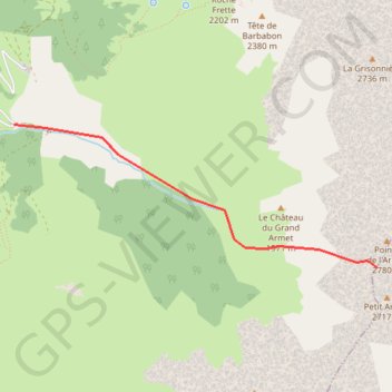 Itinéraire Pointe de l'Armet, distance, dénivelé, altitude, carte, profil, trace GPS