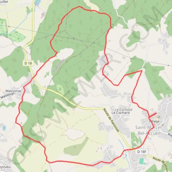 Itinéraire Saint Marcel Bel Accueil, distance, dénivelé, altitude, carte, profil, trace GPS