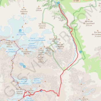Itinéraire Grande Ruine - Pointe Brevoort, distance, dénivelé, altitude, carte, profil, trace GPS