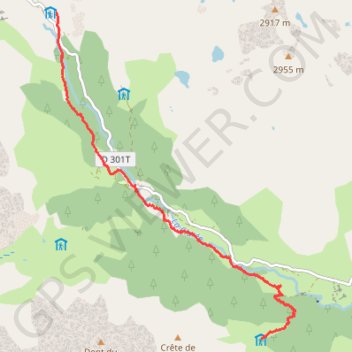 Itinéraire Du refuge de Laval au refuge de Buffere, distance, dénivelé, altitude, carte, profil, trace GPS