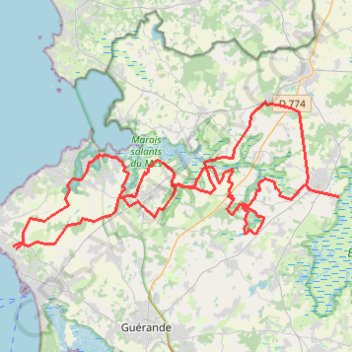 Itinéraire Saint-Molf, distance, dénivelé, altitude, carte, profil, trace GPS