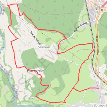 Itinéraire Labroquère - Seilhan, distance, dénivelé, altitude, carte, profil, trace GPS
