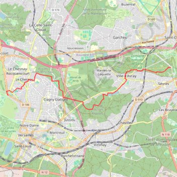Itinéraire VERSAILLES st antoine/PARC ST CLOUD balustrade-18422918, distance, dénivelé, altitude, carte, profil, trace GPS
