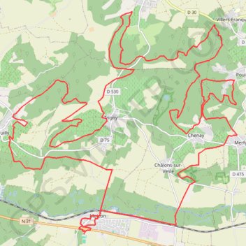 Itinéraire Rando de Muizon, distance, dénivelé, altitude, carte, profil, trace GPS