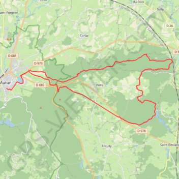 Itinéraire Autun, distance, dénivelé, altitude, carte, profil, trace GPS