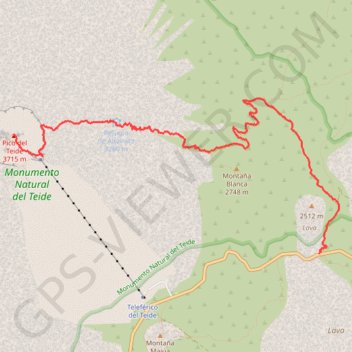 Itinéraire PicoTeide, distance, dénivelé, altitude, carte, profil, trace GPS