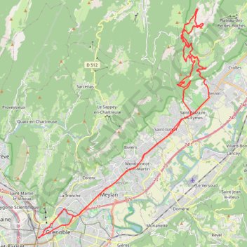 Itinéraire Dent de Crolles par le sentier du facteur, distance, dénivelé, altitude, carte, profil, trace GPS