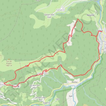 Itinéraire Bordes Balacet, distance, dénivelé, altitude, carte, profil, trace GPS