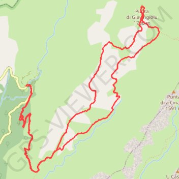 Itinéraire Aullène, distance, dénivelé, altitude, carte, profil, trace GPS