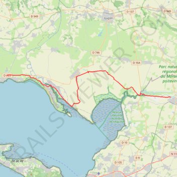 Itinéraire La Tranche-sur-Mer / Marans, distance, dénivelé, altitude, carte, profil, trace GPS