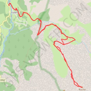 Itinéraire Sommet de Roche Grande (Estenc, 06470), distance, dénivelé, altitude, carte, profil, trace GPS