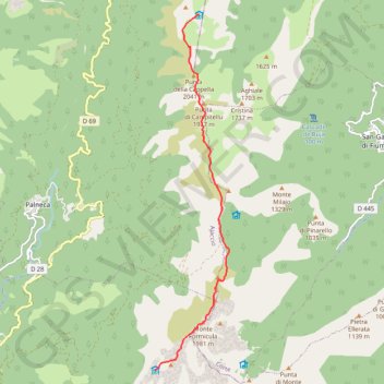 Itinéraire GR20 Usciolu-Prati, distance, dénivelé, altitude, carte, profil, trace GPS